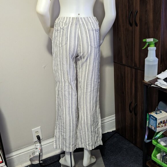 Just Living Linen and Cotton Blend Striped Pants M EUC - Picture 4 of 5